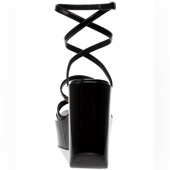 Merina Strappy Black Platform Wedge Sandals, NIB - Picture 3 of 5